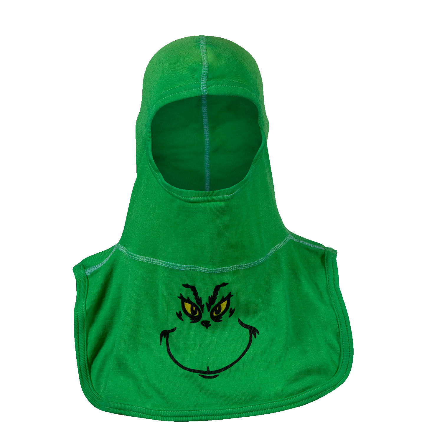 A green Christmas themed hood