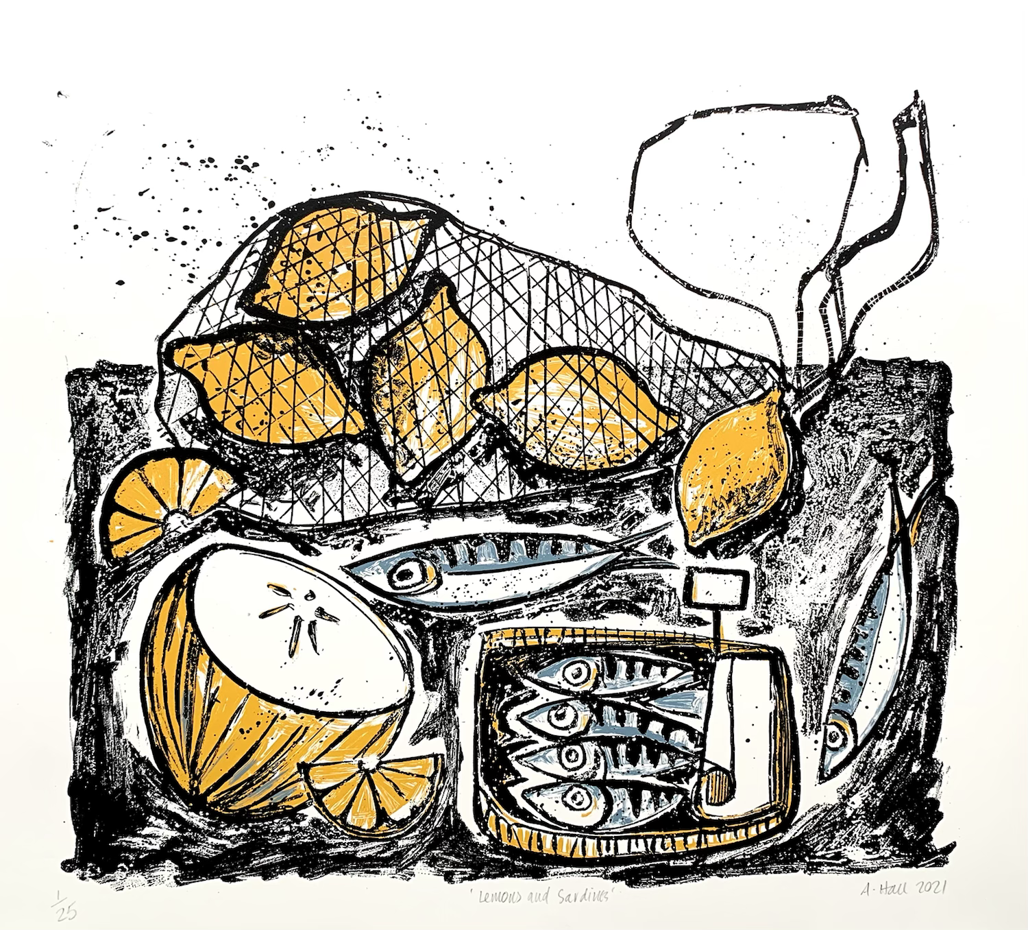 'Lemons and Sardines' Silkscreen Print