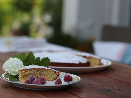 Almond, Coconut Raspberry Cake