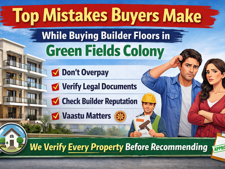 Top Mistakes Buyers Make While Buying Builder Floors in Green Fields Colony (Complete Guide 2026)