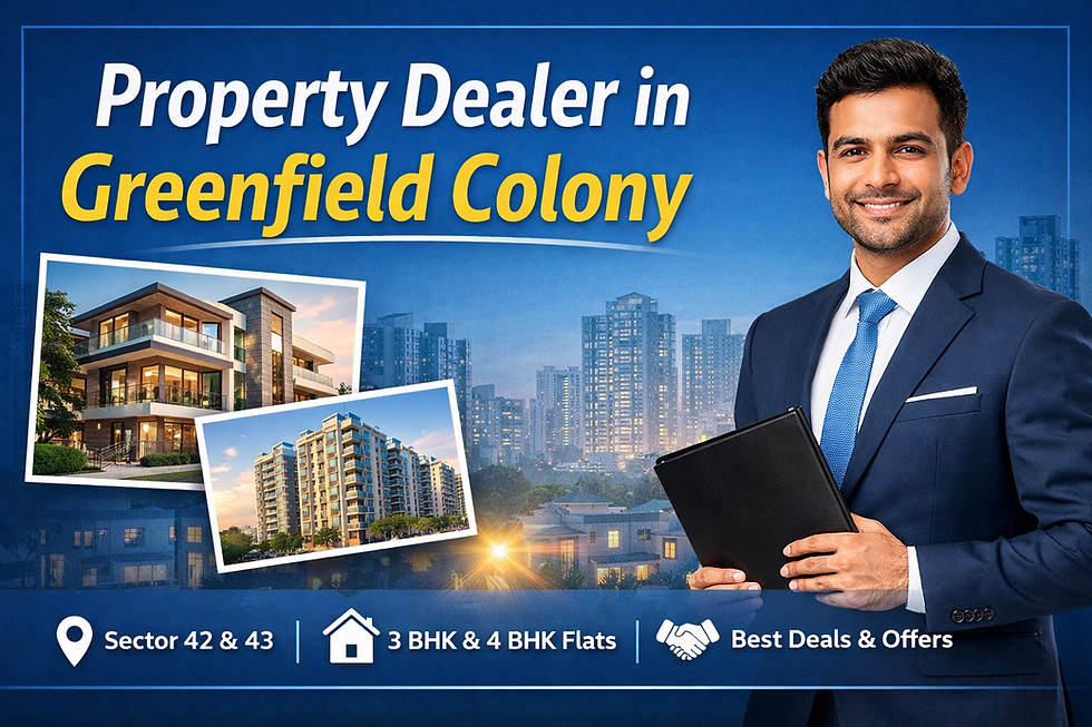 Find 3 BHK & 4 BHK flats in Faridabad including Greenfield Colony, Neharpar & Sainik Colony. Ready to move builder floors & luxury apartments at best price.