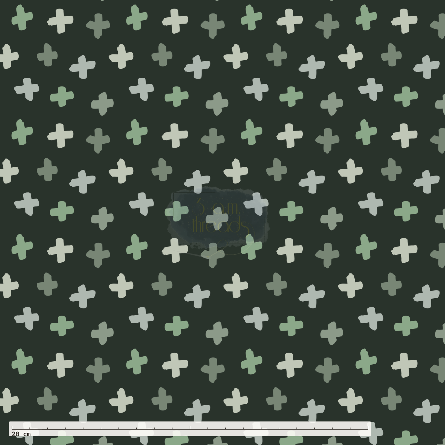 Sage Collection - Crosses - Minimalist Fabric Print