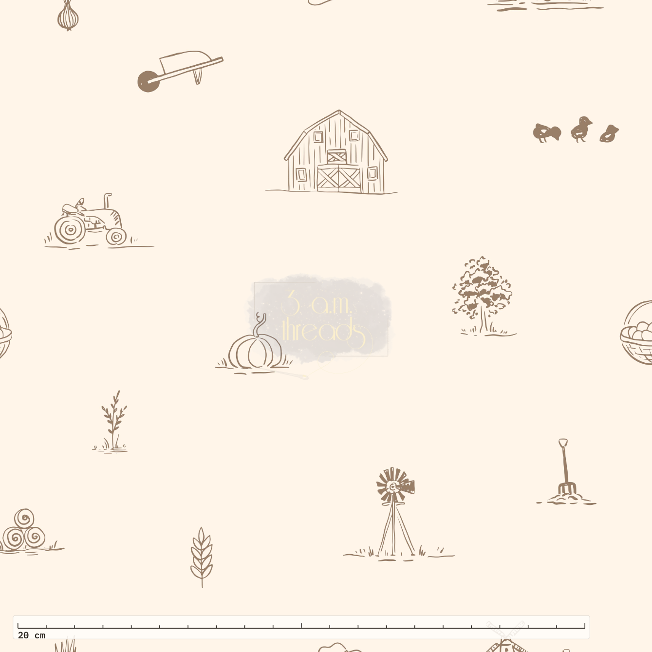 Farm Life - Minimalist Fabric Print