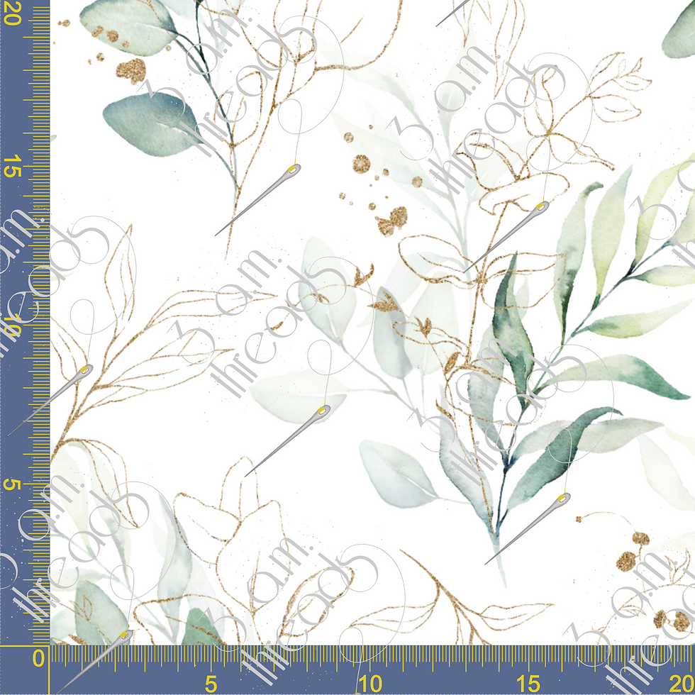 Thumbnail: Quinn White Leafy Sparkly scale ruler 20cm