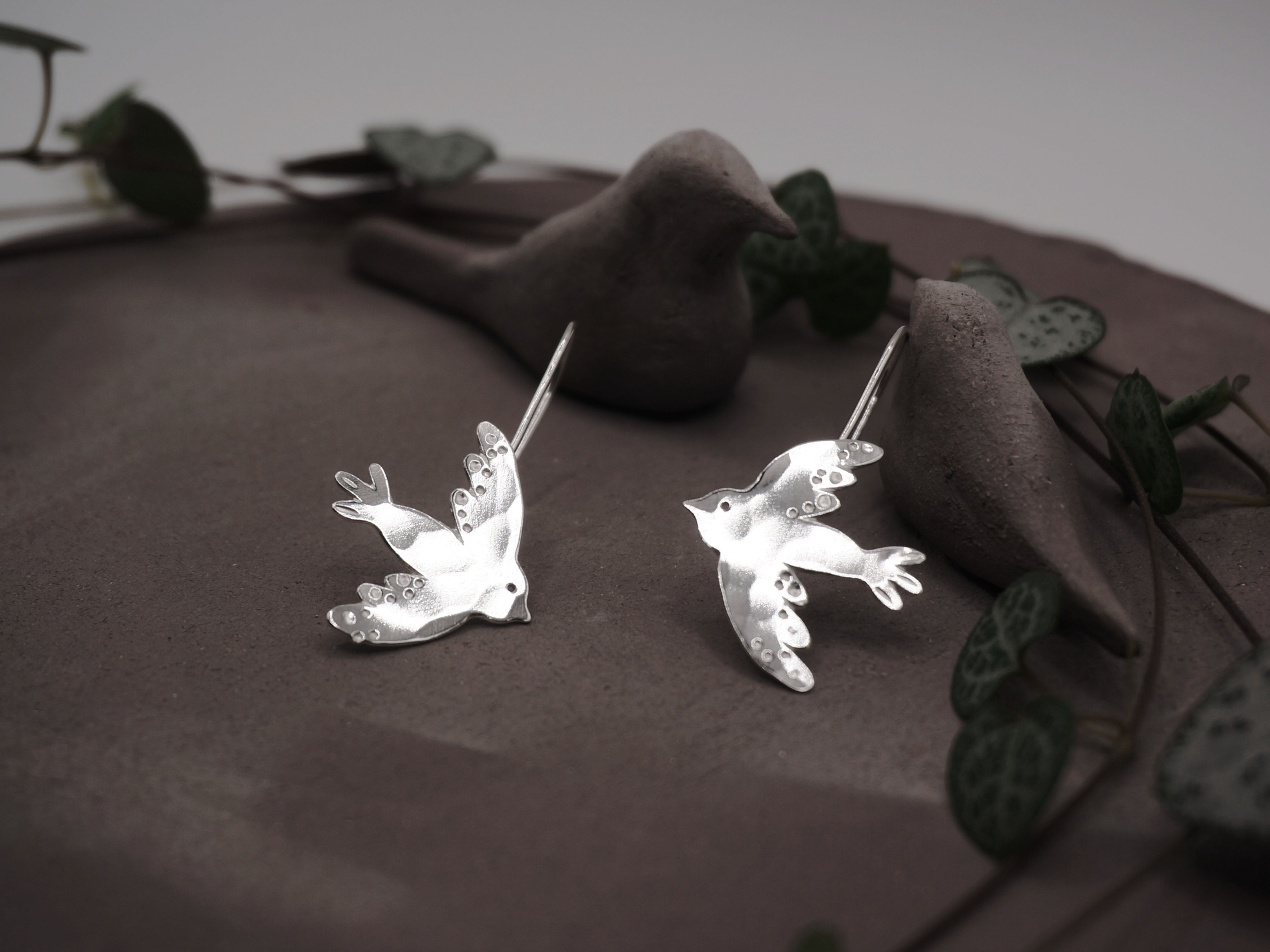 Envol - Boucles d'oreilles pendantes en Argent 925