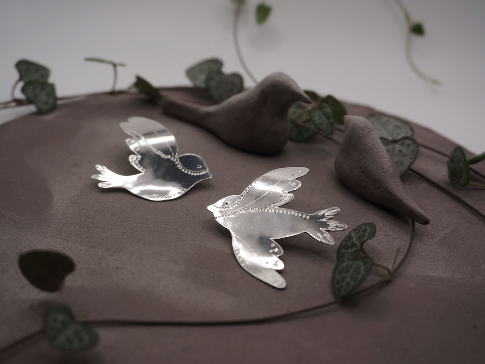 Miniature : Envol - Boucles d'oreilles asymétriques en Argent 925