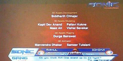 Credits for animated series "Shaktimaan"