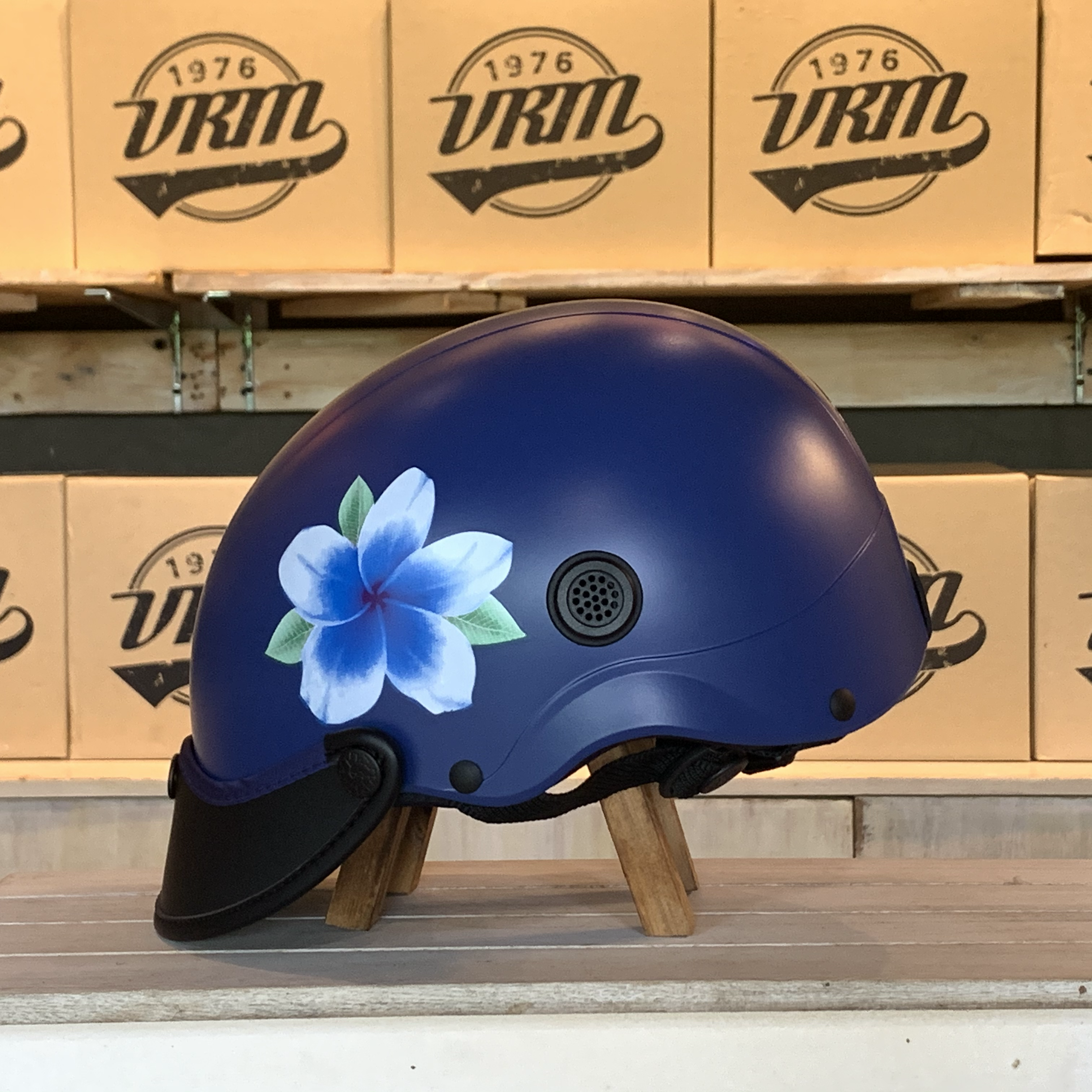 VROOM Floral Blue Bike Helmet