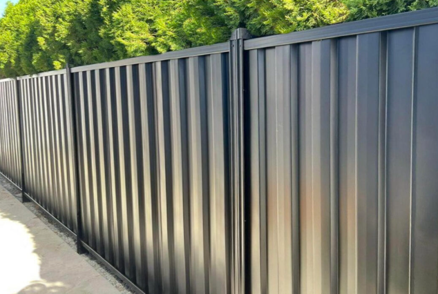 Matte Black Metal Fence Panels