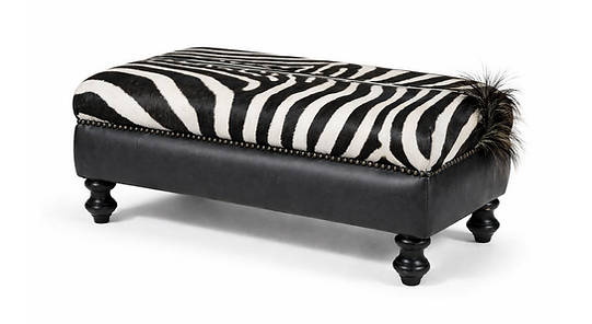 Zebra hide Ottoman