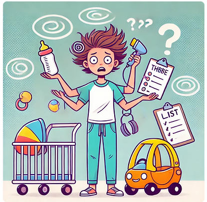 Overwelmed parent from all of the parental tasks to juggle