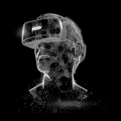 VR Headset weard by a man 
