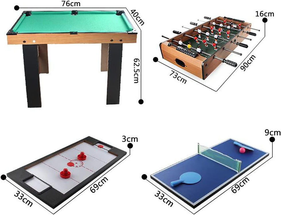 Thumbnail: Ensemble De Table De Jeux Multiples 4 en 1, Ensemble De Jeux Combinés