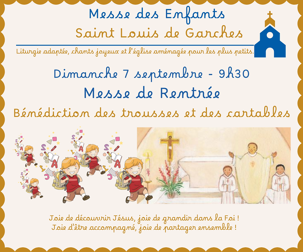 Messe des familles - Rentrée et bénédiction des cartables