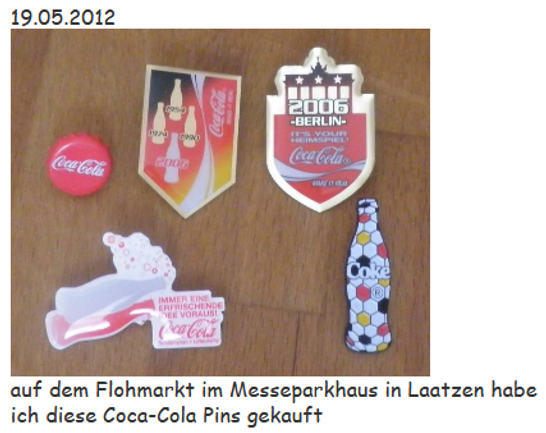 2012 Coca Cola Pins