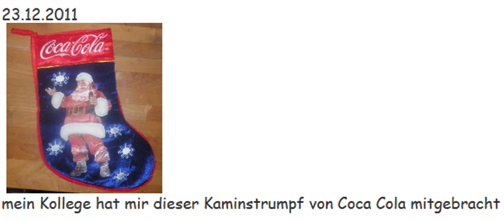 2011 Coca Cola Kamin Strumpf