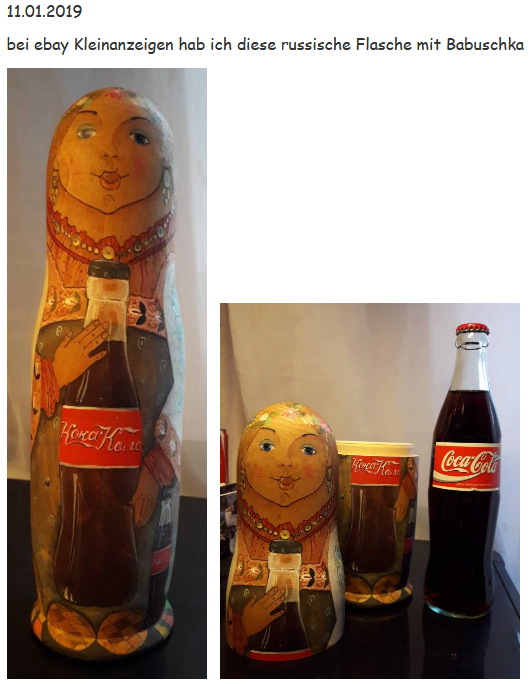 Coca Cola Flasche Babuschka