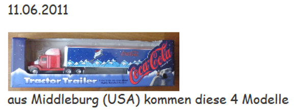 2011 Coca Cola Ertl Truck