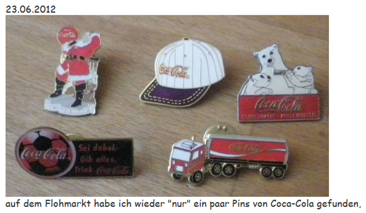 2012 Coca Cola Pins