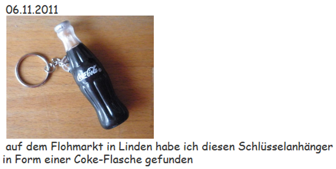 2011 Coca Cola Schlüssel Anhänger