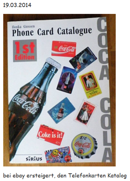 2014 Coca Cole Telefonkarten Katalog