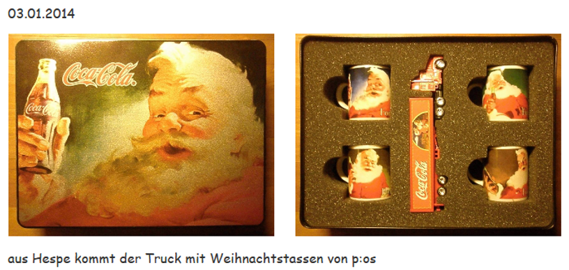 2014 Coca Cola Tassen und Truck Set