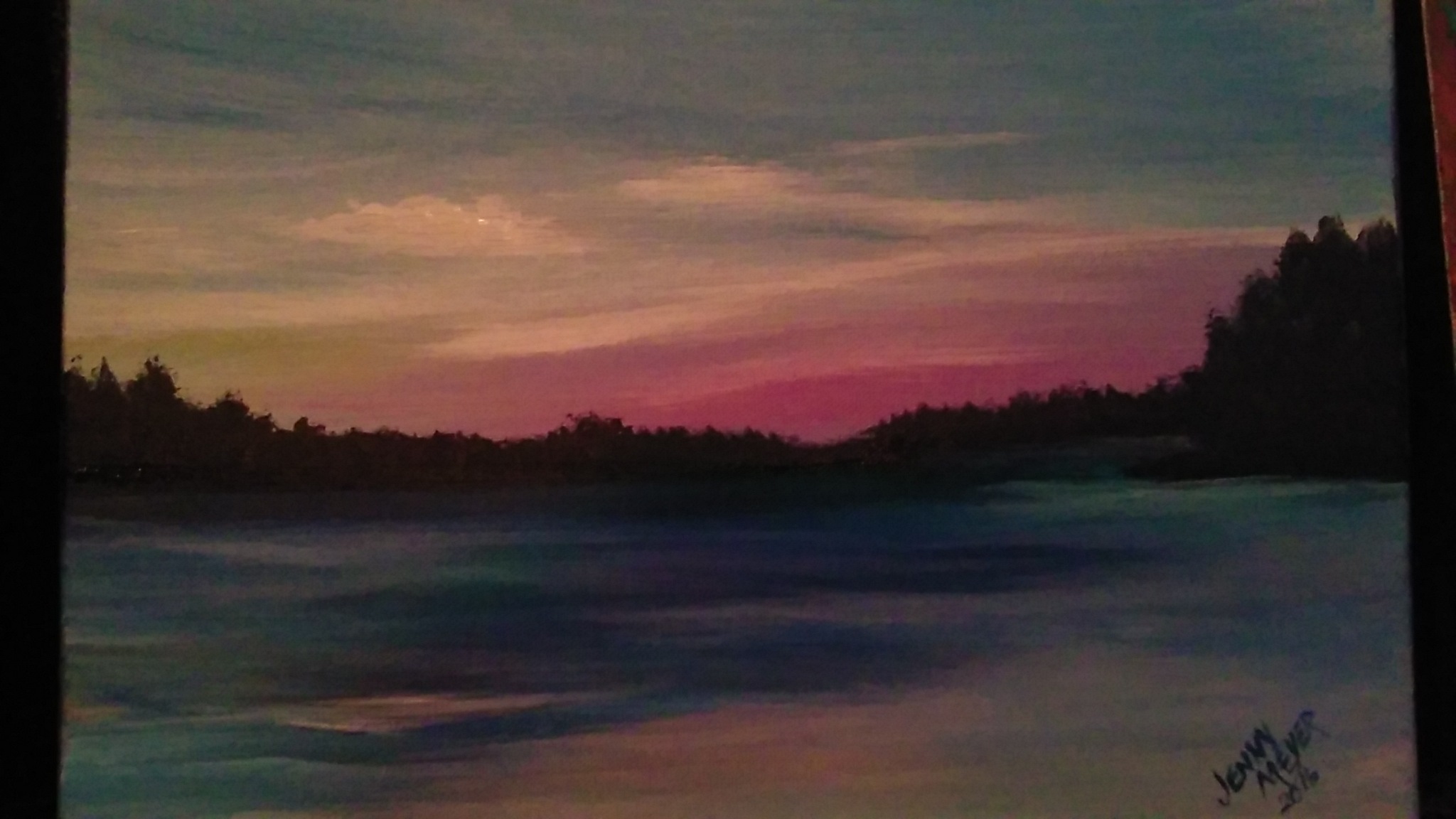 Hand Painted Sunset at Beauty Bay
