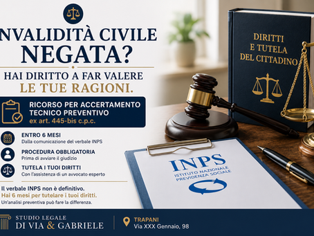 Ricorso contro diniego di invalidità civile INPS – accertamento tecnico preventivo