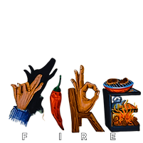 FIRE Calligraphy Art by Thailand Planner - BBQ Party in Thailand