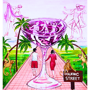 Conceptual wedding art representing private celebrations, adult sophistication, and controlled wedding environments in Pattaya.