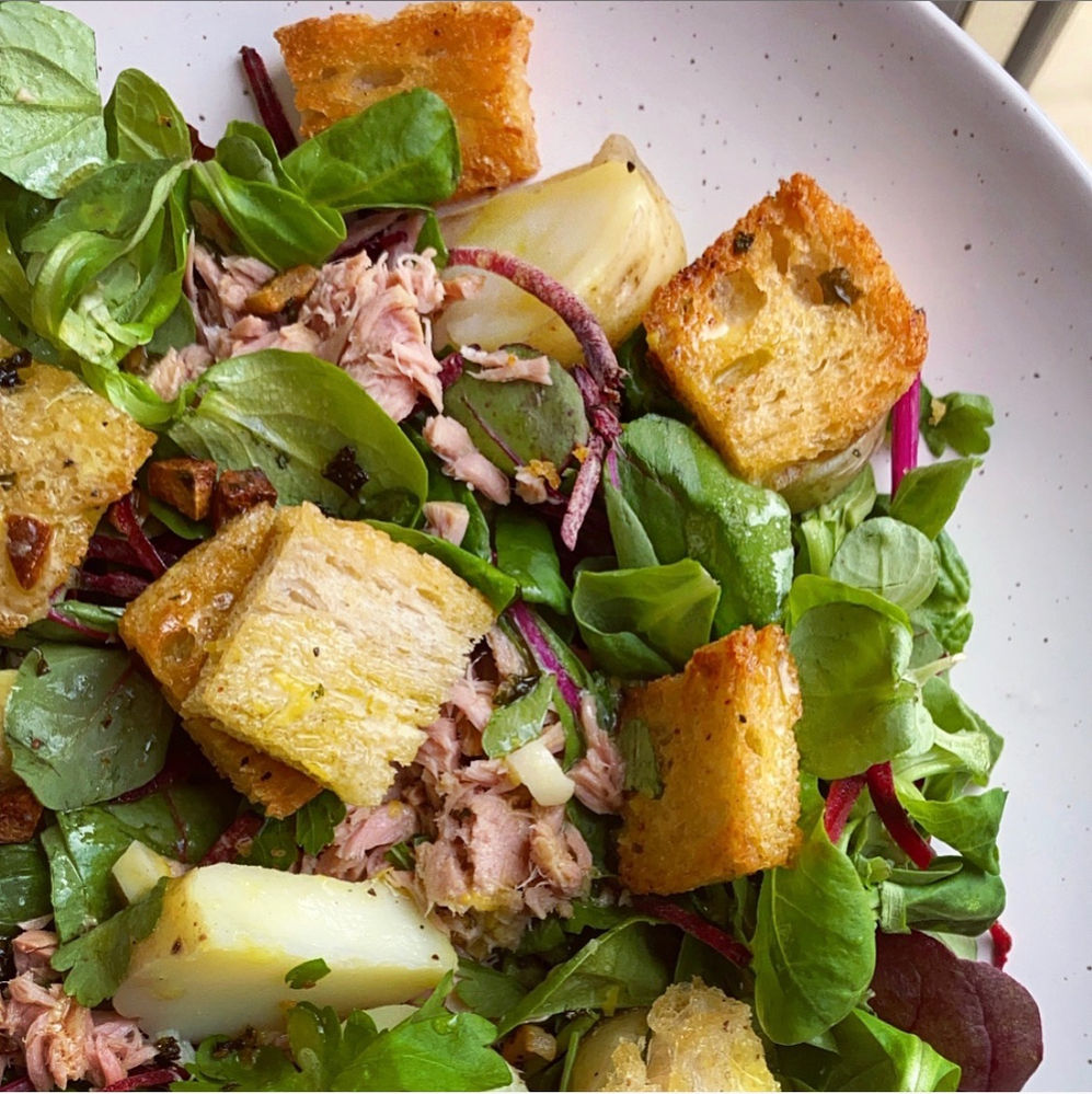 Tuna salad with lemon dijon dressing