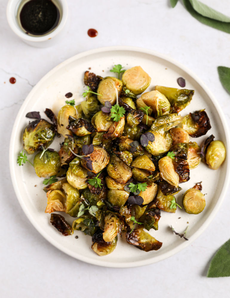 Balsamic and honey roasted Brussels sprouts