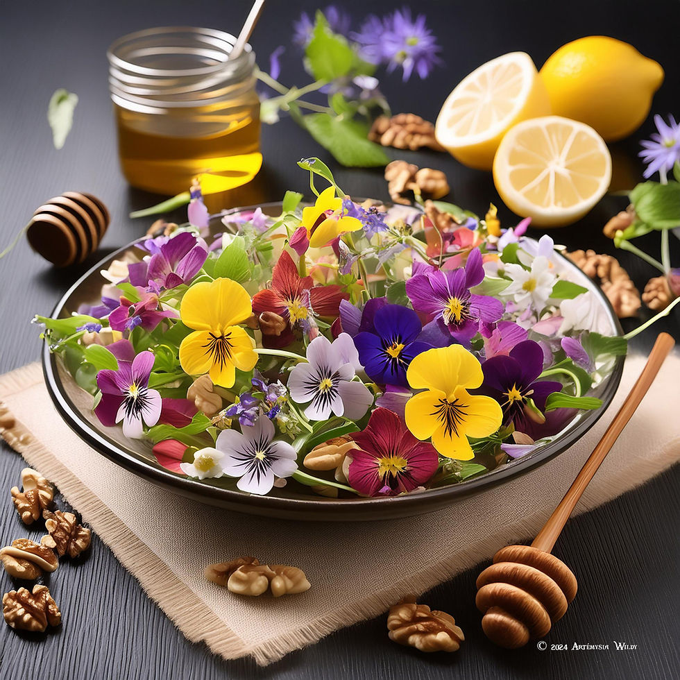🌸 Entrée : Salade de Fleurs Comestibles 🌸