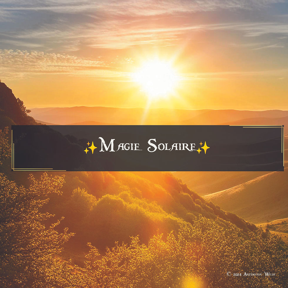 La magie solaire est une branche de la magie qui utilise l'énergie du Soleil pour manifester des intentions, purifier l'espace et renforcer la vitalité. Le Soleil est vénéré dans de nombreuses cultures comme une divinité ou une force spirituelle majeure. En utilisant sa puissance, les praticiens peuvent canaliser des énergies positives pour des objectifs variés tels que la guérison, la prospérité, la protection et la clarté mentale.