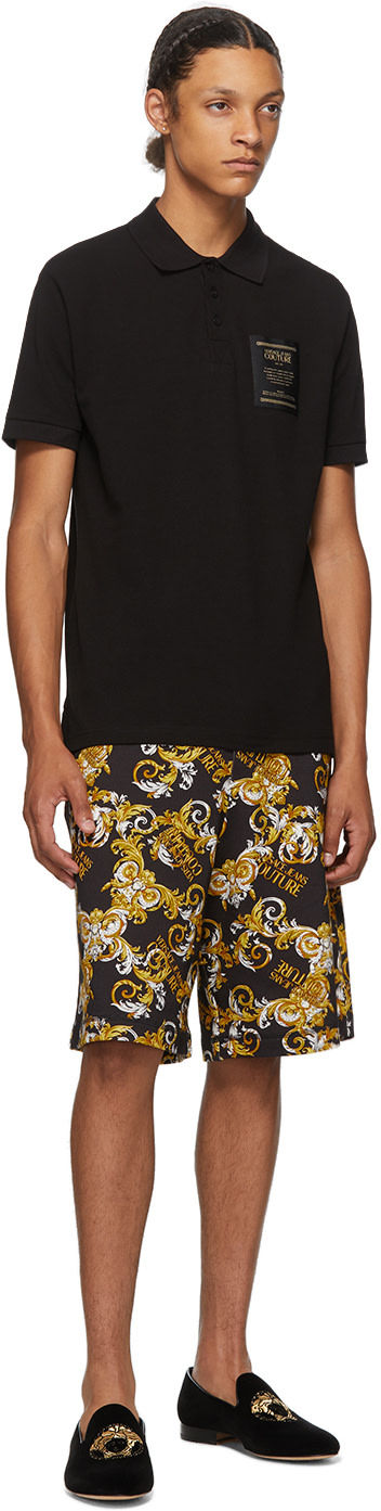 Thumbnail: Versace Jeans Couture Black & Gold "Warranty Tag" Polo