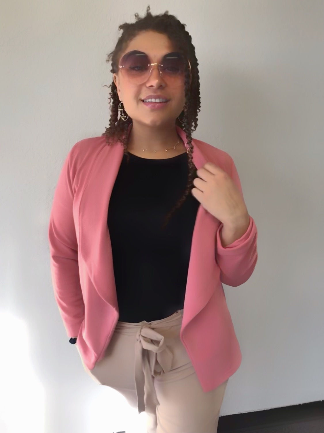 Rose Fitted Flyaway Blazer