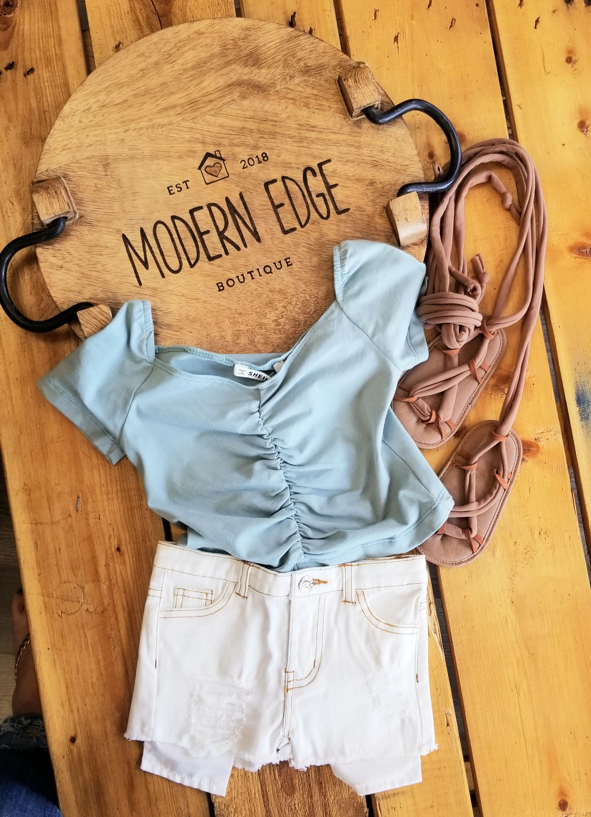 Toddler Skylar White Denim Shorty Shorts