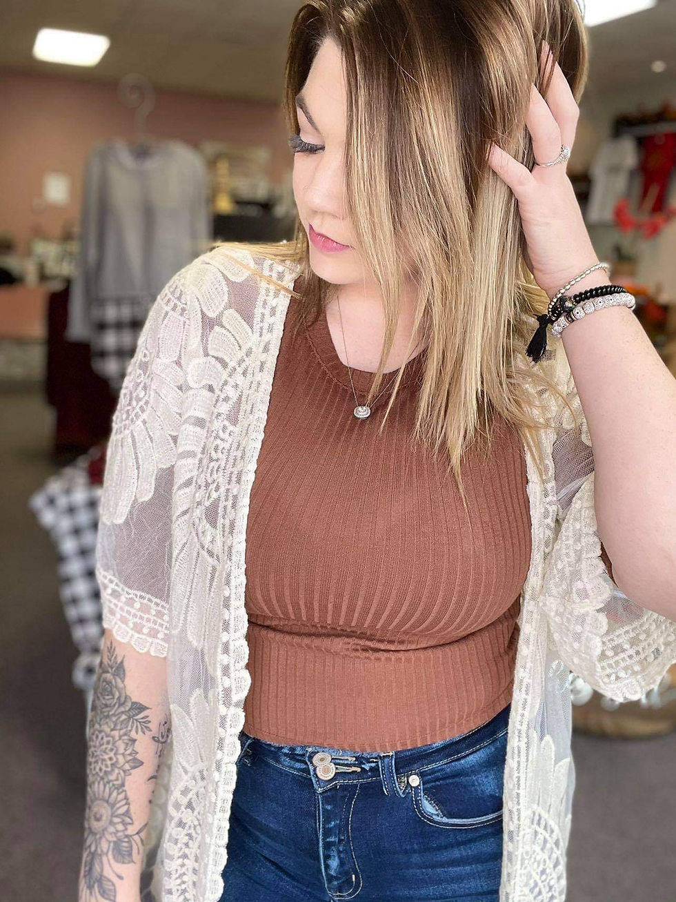 Thumbnail: Cream Lace Kimono