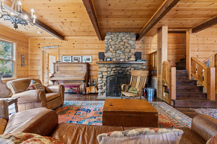Living room with fireplace
