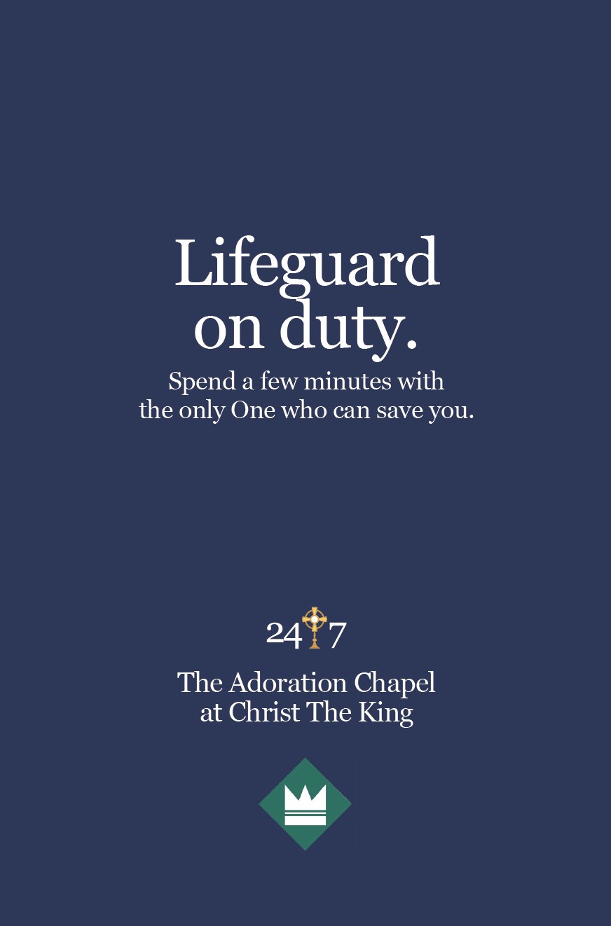 Ad reading: Lifeguard on duty. Spend a few minutes with the only One who can save you.