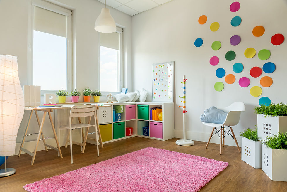 kids room with storage and play area