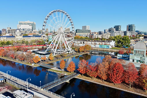 Montreal Ferris Wheel Over Bonsecours Basin In Old Montreal, Quebec, Canada