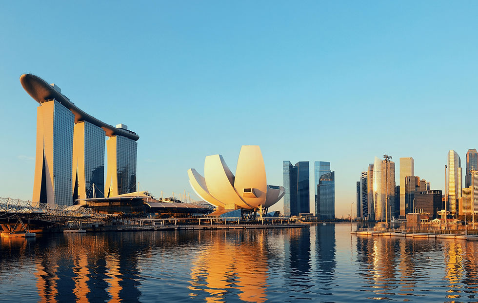 Marina Bay Skyline And Waterfront At Sunrise, Singapore