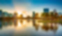Orlando skyline at sunset over Lake Eola