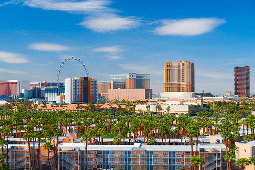 Las Vegas, Nevada Skyline With The High Roller Observation Wheel