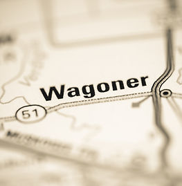 Close-Up Map Highlighting Wagoner, Oklahoma