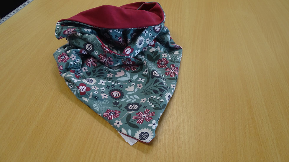 Miniature : Foulard chèche réversible fleurs