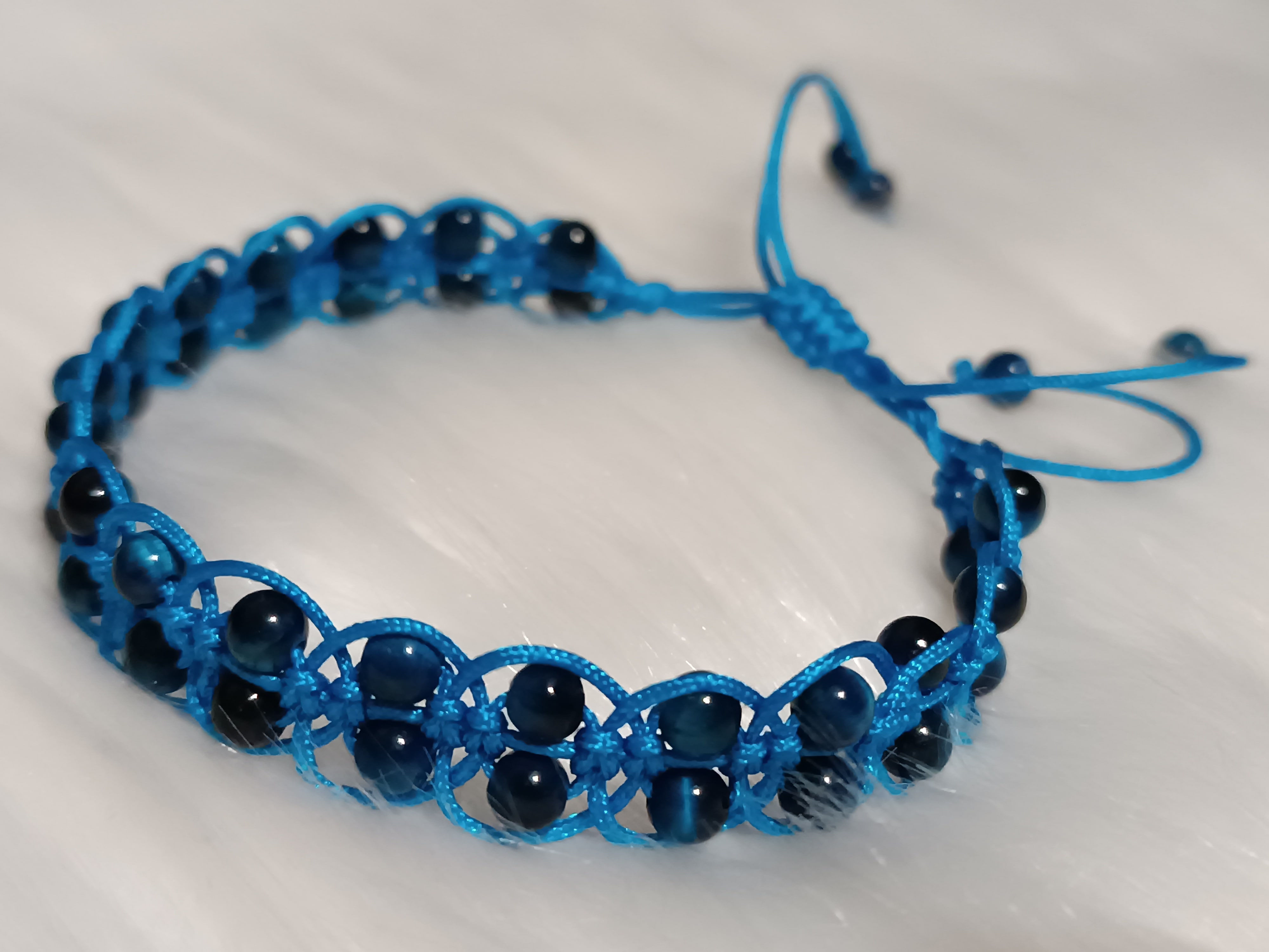 Bransoletka tygrysie oko turkusowe kamień sukcesu i energii