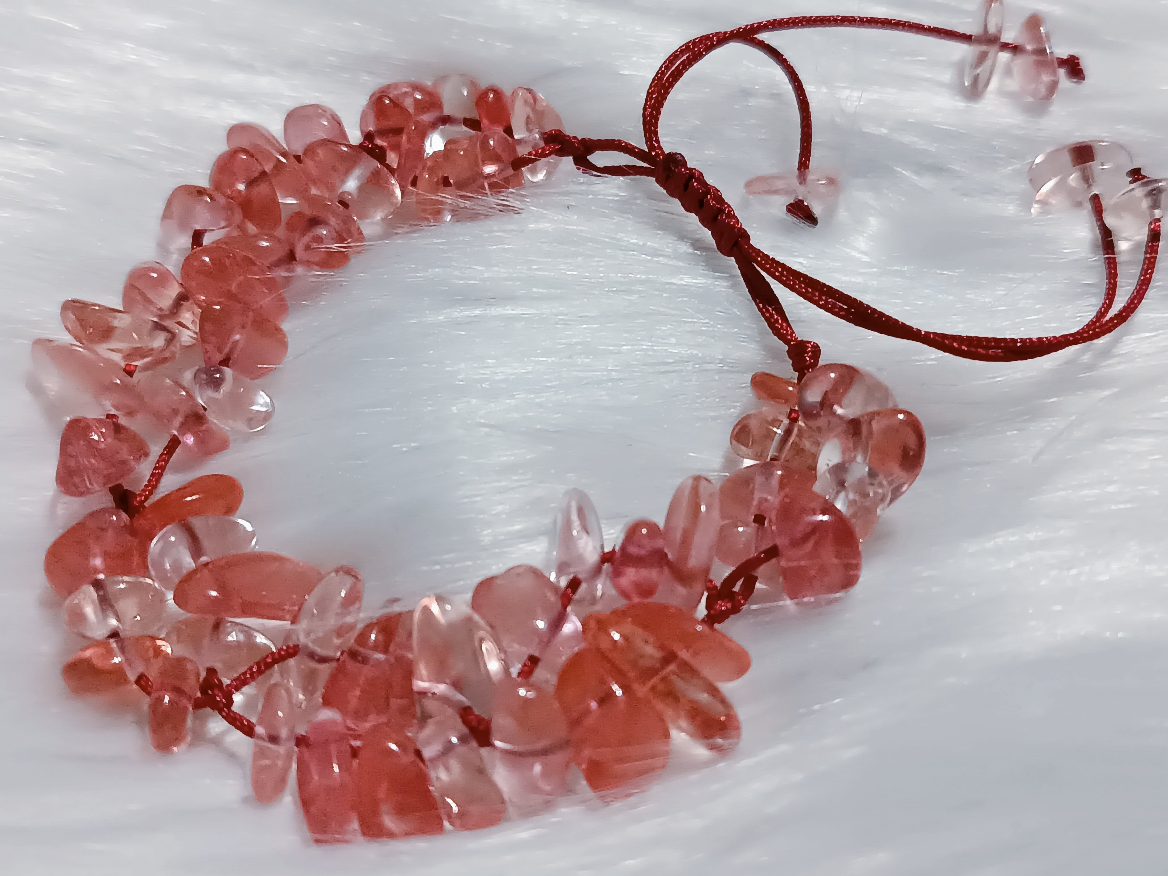 Bransoletka Truskawkowy Kwarc kamień miłości