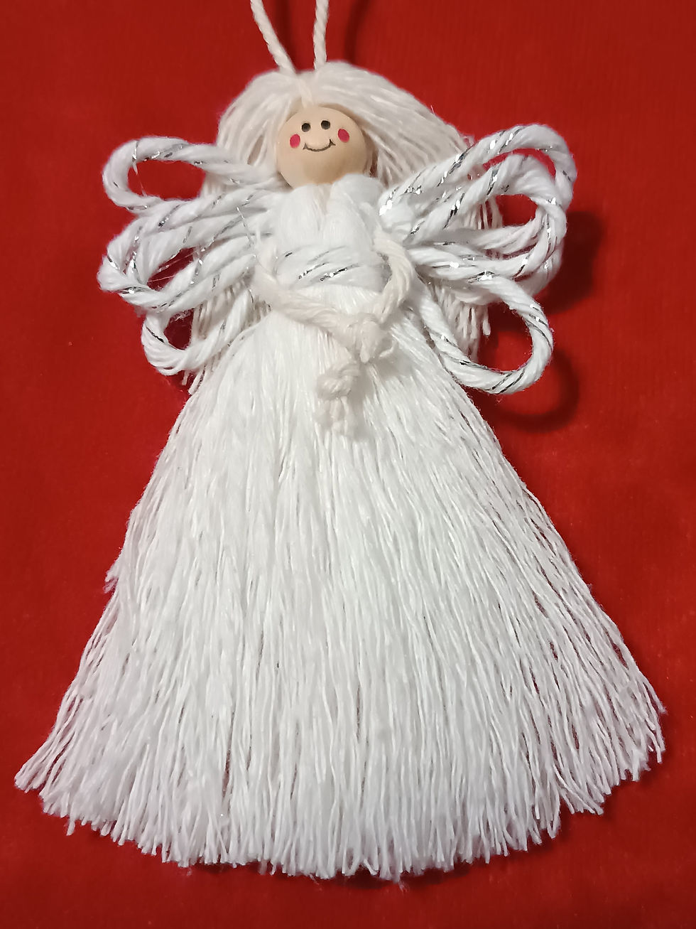 Miniatura: Aniołki na choinkę 4 sztuki Hand Made Makrama